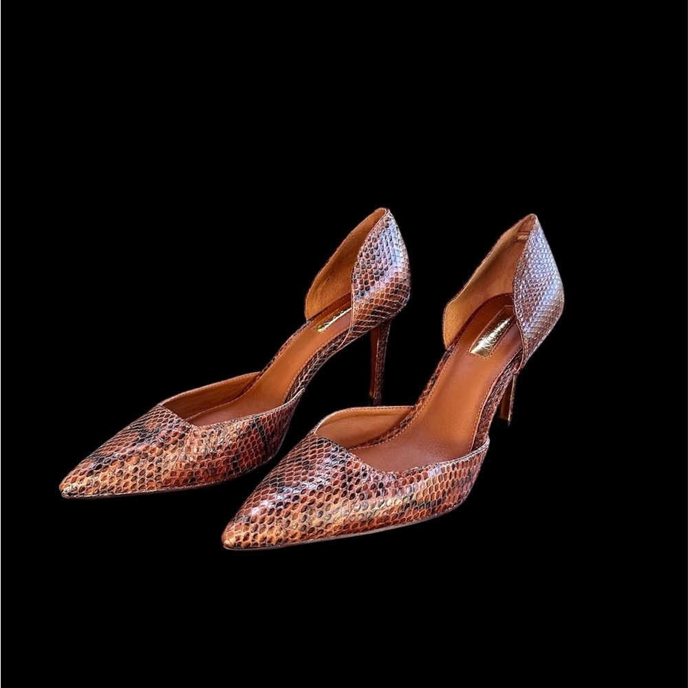 Women’s Lauren Ralph Lauren Leather Snake Print Heels size 9.5